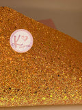 Peach/Light Orange Chunky Glitter & Sequins Faux Leather with Material Backing
