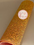 Peach/Light Orange Chunky Glitter & Sequins Faux Leather with Material Backing