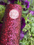 Wine Red Chunky Glitter & Sequins Heavy Canvas Backing