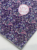 Pink Purple Paisley Mosaic Tartan Floral Faux Leather