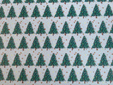 Christmas Trees on Blue Horizontal Print