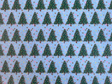 Christmas Trees on Blue Horizontal Print