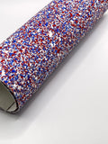 Red White Blue Patriotic Multi-Color Crude Chunky Glitter & Sequins