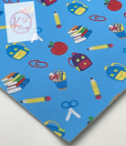 Backpacks & School Supplies on Blue