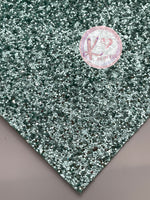 Aqua Chunky Glitter Faux Leather with Canvas Backing