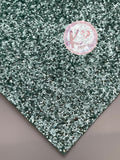 Aqua Chunky Glitter Faux Leather with Canvas Backing