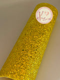 Yellow Sunshine Chunky Glitter & Sequins Faux Leather with Material Backing