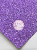 Light Purple Chunky Crude Glitter Faux Leather with Canvas Backing