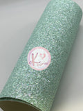 Mint Green Chunky Crude Glitter Faux Leather with Canvas Backing