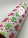 Popsicles Faux Leather Ice Cream  Horizontal Print