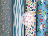 4 Piece Blue Set Rainbows & Letters School