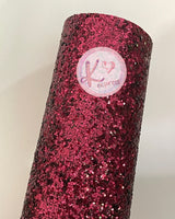 Wine Red Chunky Glitter & Sequins Heavy Canvas Backing