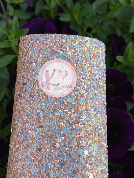 Peach/White Multi-Color Chunky Glitter & Sequins