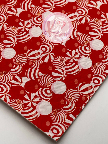Peppermint Christmas Candy Faux Leather