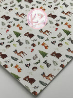 Forest Bear Deer Fox Rabbit Bunny Hedgehog Raccoon Squirrel Bird Faux Leather