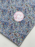 Blue Paisley Mosaic Floral Faux Leather