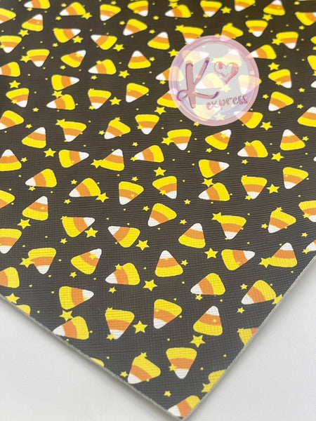 Halloween Candy Corn Faux Leather