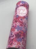 Flowers Pink Purple Floral Faux Leather