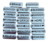 Alloy Inspirational Tag Charms ~ RANDOM 10 Piece Pack