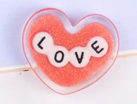 Glitter Love Heart 3D Resin