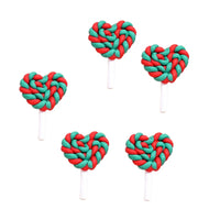 Christmas Heart Lollipops Polymer Clay Embellishment