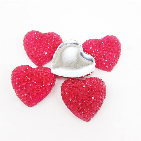 Dark Pink Heart Embellishments