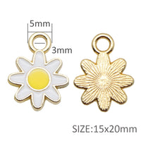 Alloy Flower Charm White OR Yellow