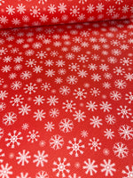 White Snowflakes on Red