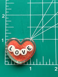 Glitter Love Heart 3D Resin