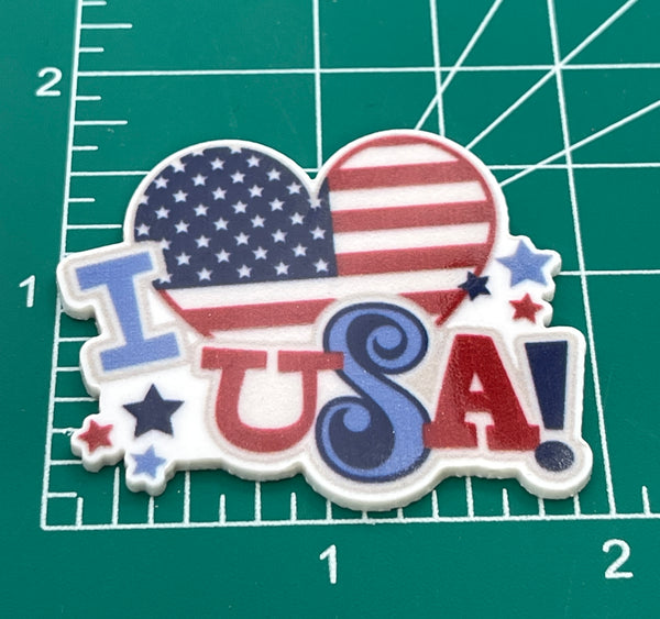 I ❤️ USA Red, White & Blue July 4th Resin