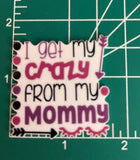 I Get My Crazy From My Mommy Resin