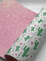 Cactus/Pink Fine Glitter Double Sided