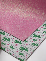 Cactus/Pink Fine Glitter Double Sided