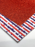 Patriotic Stripes/Red Fine Glitter Double Sided