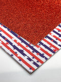 Patriotic Stripes/Red Fine Glitter Double Sided