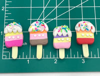 Ice Cream on a Stick ~ Polymer Clay Set of 4