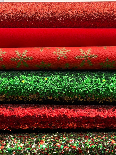 Christmas Glitter & Snowflake 6 Piece Set ~ 8x13" Sheets