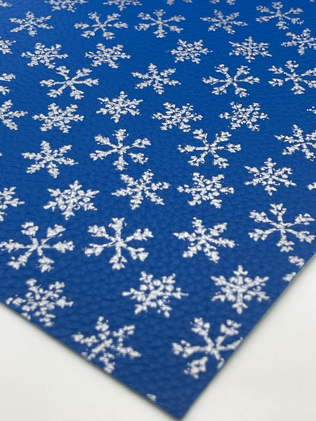 Silver Snowflakes on Navy Blue