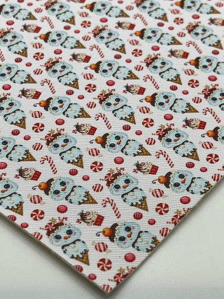 Snowman Cone & Candy Canes Horizontal Print