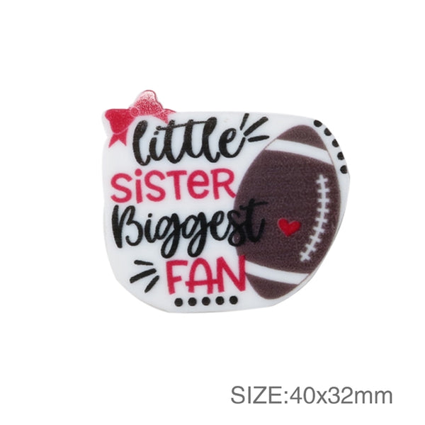 Little Sister Biggest Fan Football Resin