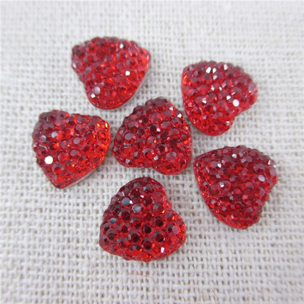 Mini Red Heart Embellishments