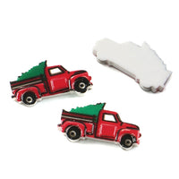 Red Christmas Truck Resin