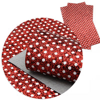 Red with White Polka Dots Chunky Glitter