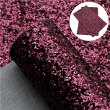 Wine Red Chunky Glitter & Sequins Heavy Canvas Backing