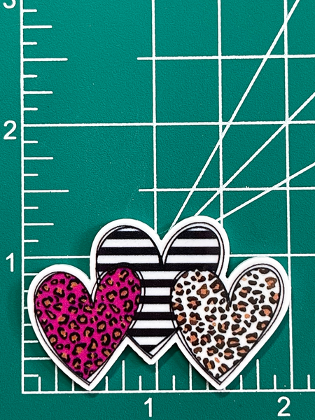 Animal Print Heart Trio Resin