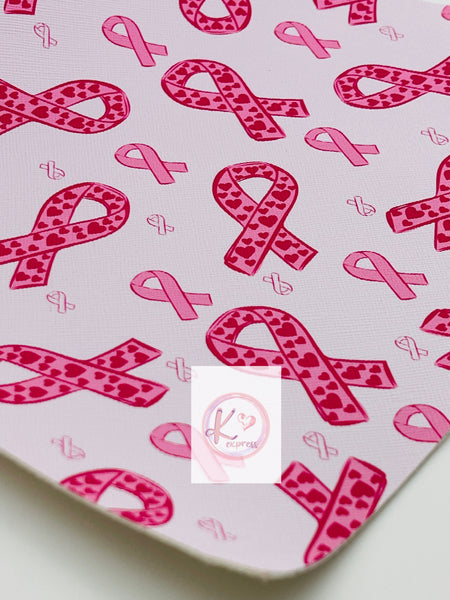 Breast Cancer Pink Ribbon with Hearts