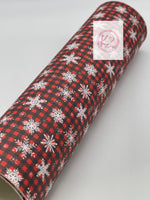 Snowflakes on Buffalo Plaid