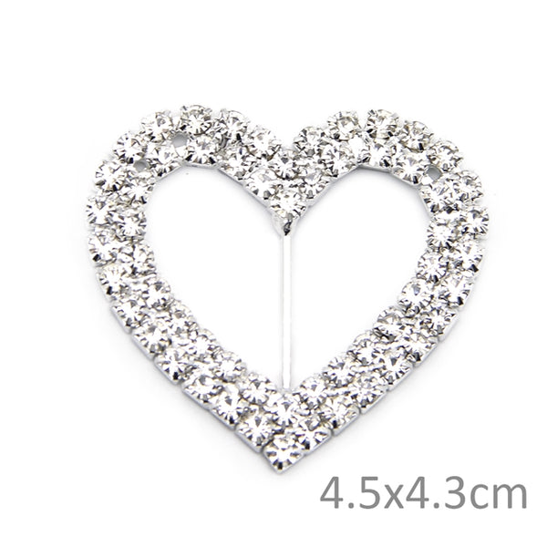 Rhinestone Heart Bow Slider