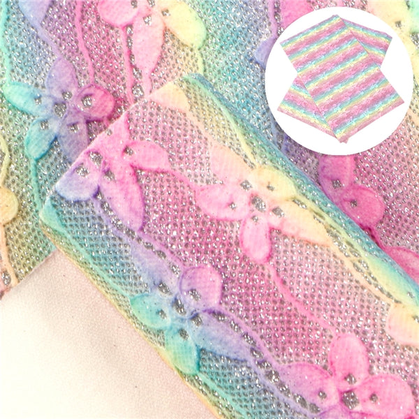 Rainbow Fine Glitter Lace