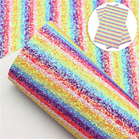 Rainbow Stripes Multi-Color Crude Chunky Glitter